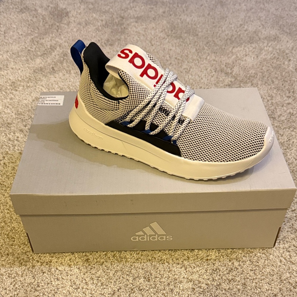 Adidas Kids' White, Black, and Red Sneakers